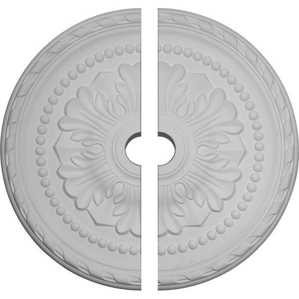 Ekena Millwork Palmetto Ceiling Medallion, Two Piece (Fits Canopies up to 7 5/8"), 31 1/2"OD x 3 5/8"ID x 1 3/4"P CM31PM2